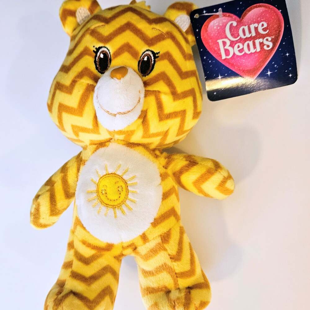 Care Bears Funshine Bear Yellow Chevron Zig Zag Plush Stuffed Animal special edi